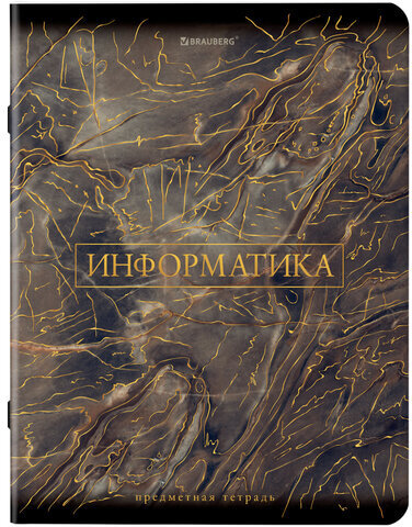 Тетради предметные, КОМПЛЕКТ 12 ПРЕДМЕТОВ, "MARBLE", 48 л., SoftTouch, фольга, BRAUBERG, 404326