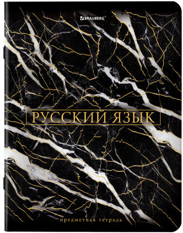 Тетради предметные, КОМПЛЕКТ 12 ПРЕДМЕТОВ, "MARBLE", 48 л., SoftTouch, фольга, BRAUBERG, 404326