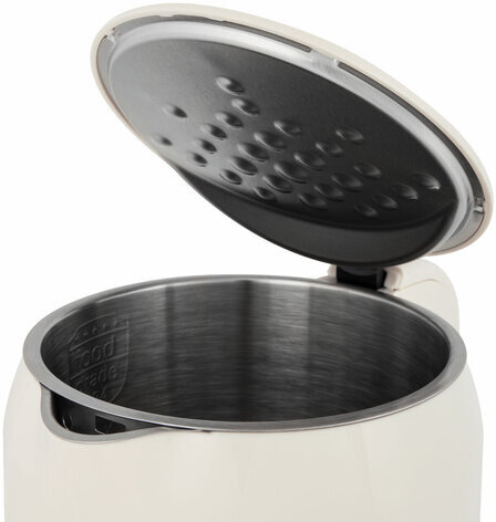 Чайник с терморегулятором и дисплеем, ДВОЙНЫЕ СТЕНКИ, SONNEN KT-8721, 1,7 л, 2200 Вт, бежевый, 454688