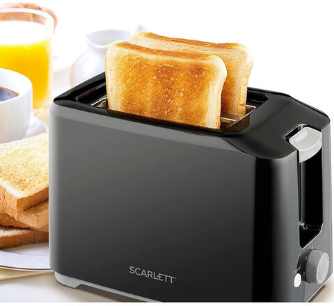 Тостер SCARLETT SC-TM11020, 700 Вт, 2 тоста, 7 режимов, механическое управление, пластик, черный