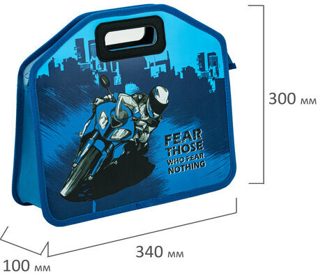 Папка-сумка ЮНЛАНДИЯ, 1 отделение, фетровые ручки, 34х30х11 см, "Best bike", 271000