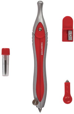 Готовальня BRAUBERG "Extra", 4 предмета (циркуль 120 мм, точилка, отвёртка, грифель), 210686