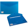 Папка-конверт с кнопкой BRAUBERG, А4, до 100 листов, непрозрачная, синяя, СВЕРХПРОЧНАЯ 0,2 мм, 221362