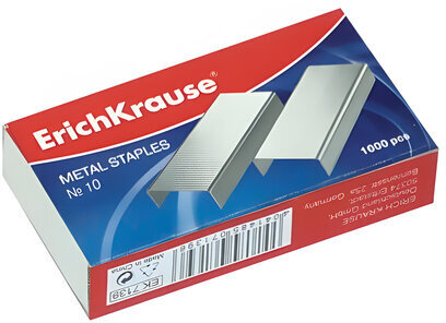Скобы для степлера №10, 1000 штук, ERICH KRAUSE, до 20 листов, 1188