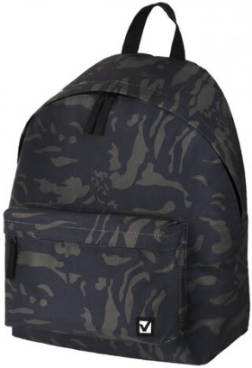 Рюкзак BRAUBERG, универсальный, сити-формат, черный, "Камуфляж", 20 литров, 41х32х14 см, 225367