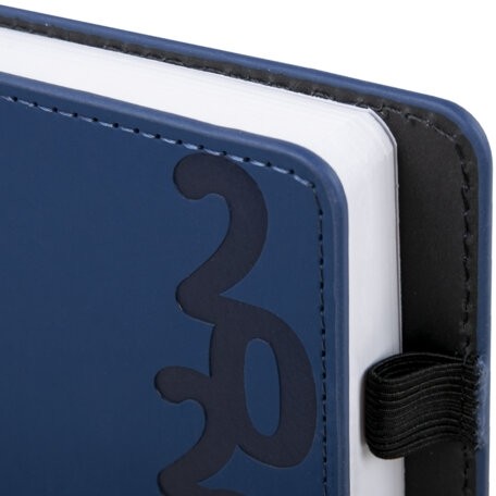 Ежедневник датированный 2026, А5, 150x213 мм, BRAUBERG "Up", под кожу, софт-тач, держатель для ручки, синий, 117118