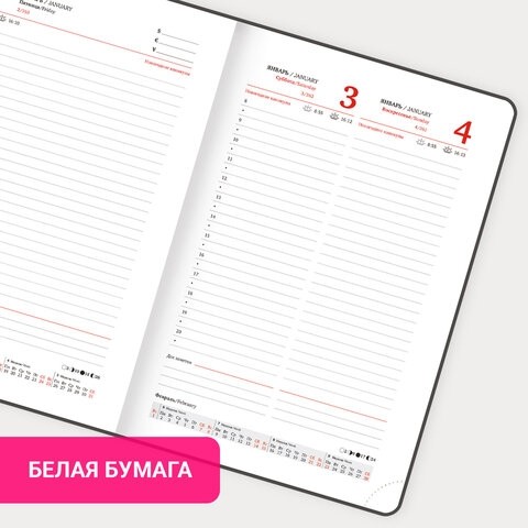 Ежедневник датированный 2026, А5, 150x213 мм, BRAUBERG "Up", под кожу, софт-тач, держатель для ручки, синий, 117118