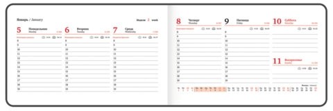 Еженедельник датированный 2026 МАЛЫЙ ФОРМАТ 105х160 мм, А6, BRAUBERG "Blaze", фольга, серый, 117218