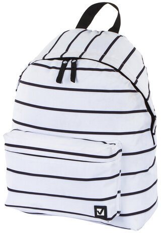 Рюкзак BRAUBERG, универсальный, сити-формат, белый в полоску, 20 литров, 41х32х14 см, 228846