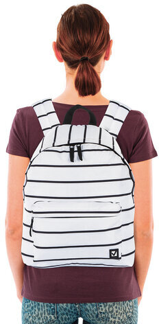 Рюкзак BRAUBERG, универсальный, сити-формат, белый в полоску, 20 литров, 41х32х14 см, 228846