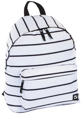 Рюкзак BRAUBERG, универсальный, сити-формат, белый в полоску, 20 литров, 41х32х14 см, 228846