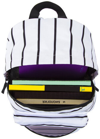 Рюкзак BRAUBERG, универсальный, сити-формат, белый в полоску, 20 литров, 41х32х14 см, 228846