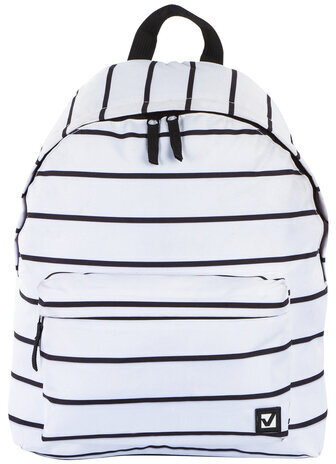 Рюкзак BRAUBERG, универсальный, сити-формат, белый в полоску, 20 литров, 41х32х14 см, 228846