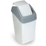 Ведро-контейнер 15 л, с крышкой (качающейся), для мусора, "Хапс", 46х26х25 см, серое, IDEA, М 2471