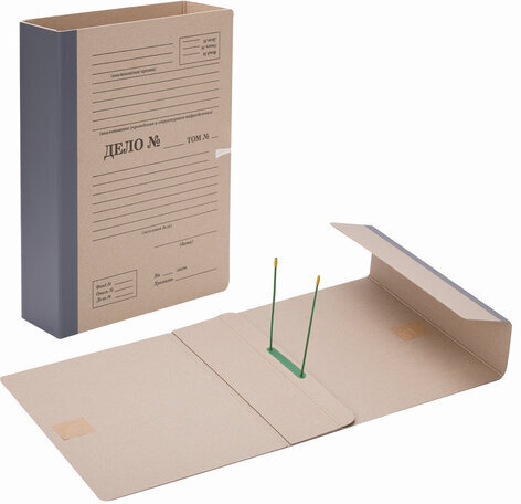 Папка архивная для переплета "Форма 21" 80 мм, с механизмом для скоросшивания, завязки, STAFF, 112170