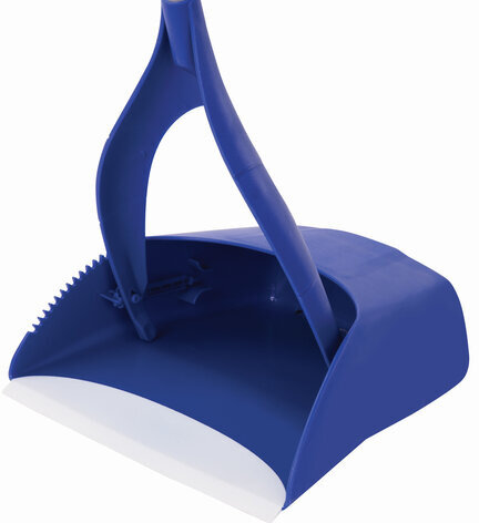 Совок для мусора LAIMA со щеткой-сметкой, складной, металлическая ручка 66 см, резиновая кромка, для дома и офиса, 601474