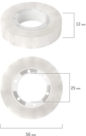 Клейкая лента невидимая, матовая, 12 мм х 33 м, 811820