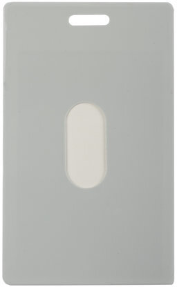 Бейдж вертикальный (85х55 мм), без держателя, СЕРЫЙ, твердый пластик, BRAUBERG, 235760