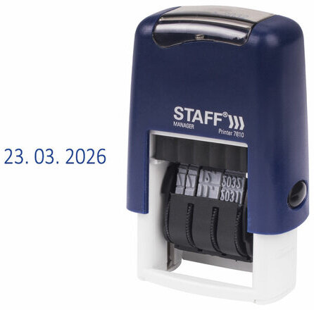 Датер-мини STAFF, месяц цифрами, оттиск 22х4 мм, "Printer 7810 BANK", 237433