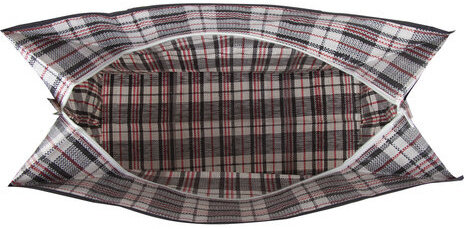 Сумка-баул хозяйственная, полипропилен, 60х45х25 см, 68 литров, черно-красная, 150 г/м2, ЛЮБАША, 604700