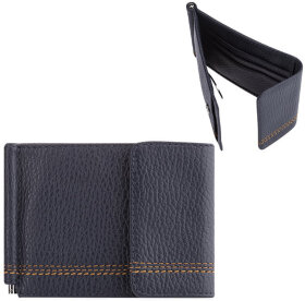 Зажим для купюр FABULA &quot;Brooklyn&quot;, натуральная кожа, контрастная отстрочка, 86х126 мм, синий, Z.12.BR