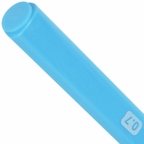 Ручка шариковая BRAUBERG TRIOS BLUE, СИНЯЯ, трехгранная, корпус голубой, игольчатый узел 0,7 мм, линия 0,5 мм, 144158
