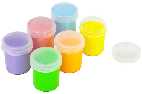 Краски пальчиковые для малышей от 1 года, 6 цветов (3 пастельных + 3 флуоресцентных) по 40 мл, BRAUBERG KIDS, 192400