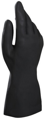 Перчатки латексные MAPA Alto Plus 260, хлопчатобумажное напыление, размер 7 (S), черные