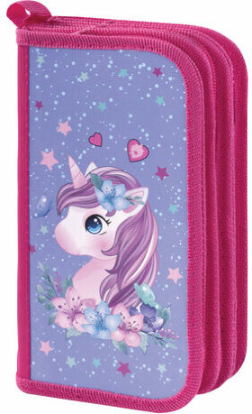 Пенал ПИФАГОР, 3 отделения, ламинированный картон, 19х11 см, &quot;Dreamy unicorn&quot;, 270891