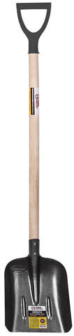 Лопата совковая из рельсовой стали ГРАНДМАСТЕР, 22х33 см, высота 130 см, деревянный черенок, 606554