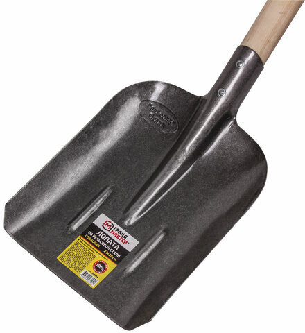 Лопата совковая из рельсовой стали ГРАНДМАСТЕР, 22х33 см, высота 130 см, деревянный черенок, 606554
