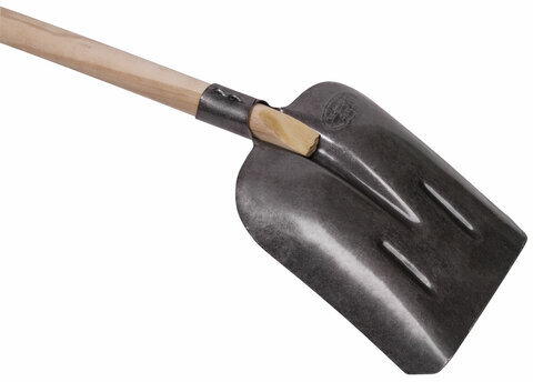 Лопата совковая из рельсовой стали ГРАНДМАСТЕР, 22х33 см, высота 130 см, деревянный черенок, 606554