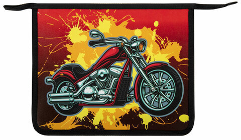 Папка для тетрадей ПИФАГОР А5, 1 отделение, пластик, на молнии, "Moto", 271091