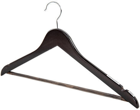 Вешалки-плечики с антикользящими накладками, КОМПЛЕКТ 3 штуки, размер 48-50, дерево, BRABIX, 607476