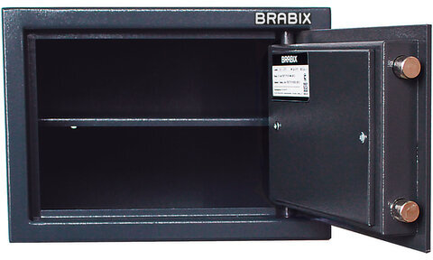 Сейф BRABIX "КМ-260", 260х360х290 мм, 13 кг, ключевой замок + полка, крепление к стене, 291165