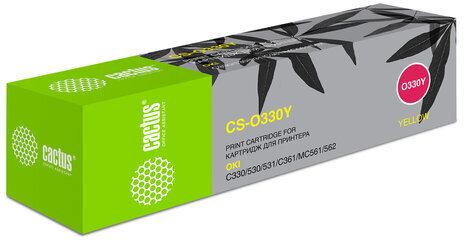 Тонер-картридж CACTUS (CS-O330Y) для OKI C330/530, желтый, ресурс 3000 стр.