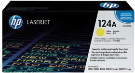 Картридж лазерный HP (Q6002A) ColorLaserJet CM1015/2600 и др, №124A, желтый, оригинальный, 2000 стр.