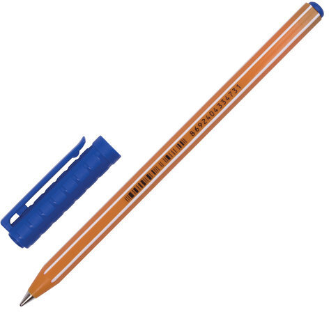 Ручка шариковая масляная PENSAN Officepen 1010, СИНЯЯ, корпус оранжевый, 1 мм, линия 0,8 мм, 1010/60