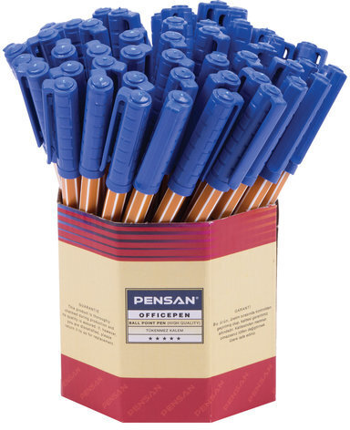 Ручка шариковая масляная PENSAN Officepen 1010, СИНЯЯ, корпус оранжевый, 1 мм, линия 0,8 мм, 1010/60
