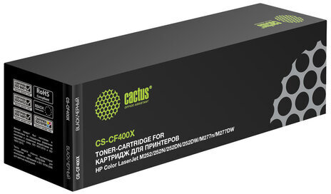Картридж лазерный CACTUS (CS-CF400X) для HP LaserJet Pro M277n/dw/M252n/dw, черный, ресурс 2800 стр.