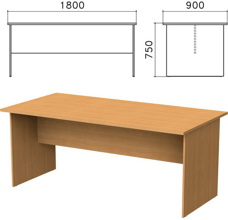 Стол для переговоров "Монолит", 1800х900х750 мм, цвет бук бавария, СМ18.1