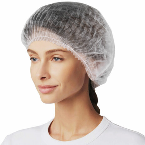 Шапочка "Шарлотта" белая, КОМПЛЕКТ 100 шт., спанбонд 10 г/м2, МЕДСЕРВИС