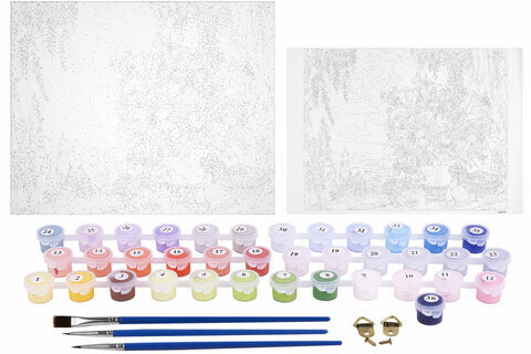 Картина по номерам 40х50 см, ОСТРОВ СОКРОВИЩ "Букет с гладиолусами", на подрамнике, акрил, кисти, 663275