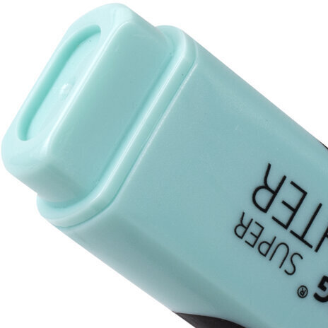 Текстовыделитель BRAUBERG "SUPER PASTEL", БИРЮЗОВЫЙ, прорезиненный корпус, линия 1-5 мм, 151752