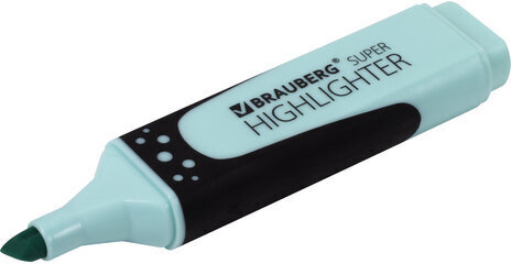 Текстовыделитель BRAUBERG "SUPER PASTEL", БИРЮЗОВЫЙ, прорезиненный корпус, линия 1-5 мм, 151752