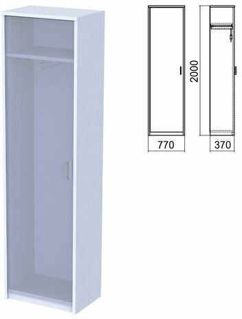 Шкаф для одежды ЧАСТЬ 1 "Арго", 560х370х2000 мм, серый