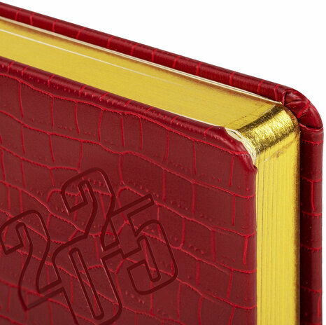 Ежедневник датированный 2025, А5, 138x213 мм, BRAUBERG "Comodo", под кожу, красный, 115773