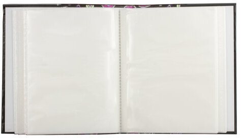 Фотоальбом BRAUBERG на 200 фотографий 10х15 см, твердая обложка, "Пейсли", черный с розовым, 390668