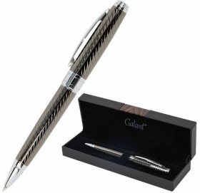 Ручка подарочная шариковая GALANT &quot;Gotter&quot;, корпус оружейный металл, детали серебро, узел 0,7 мм, линия письма 0,5 мм, синяя, 144176