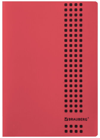 Тетрадь А4, 40 листов, BRAUBERG "Metropolis", скоба, клетка, обложка пластик, КРАСНЫЙ, 403401